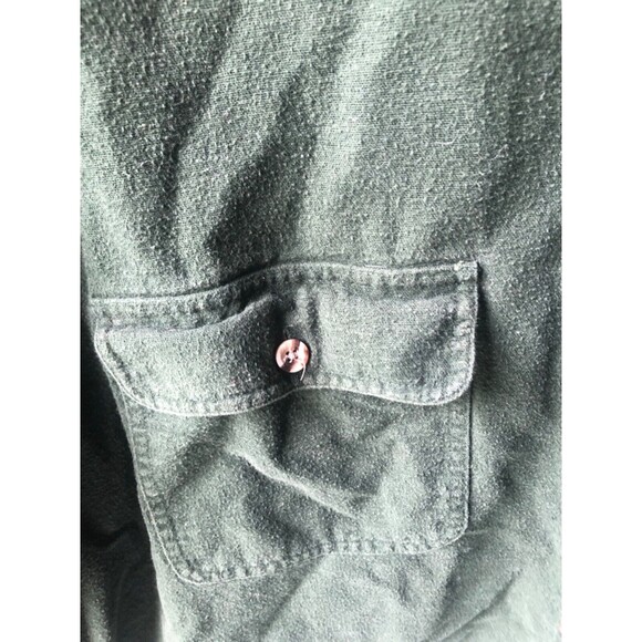 Field & Stream Green Flannel long sleeve Button Down Shirt  Pockets sz L VTG - Picture 4 of 10